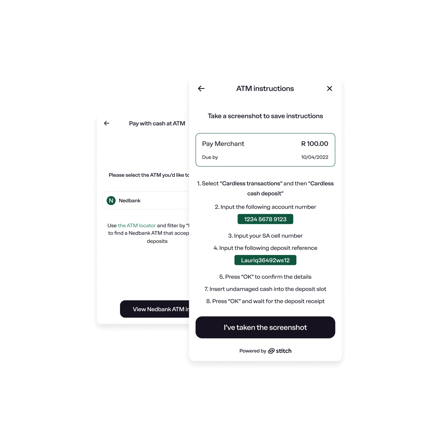 CashPay UI for ATM and till